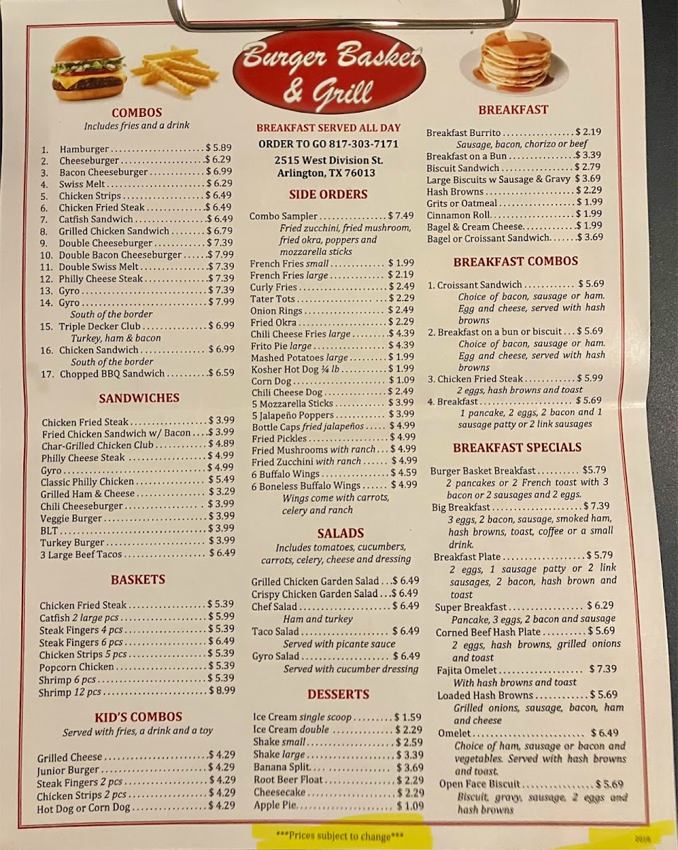 Burger Basket & Grill Menu - Image 1